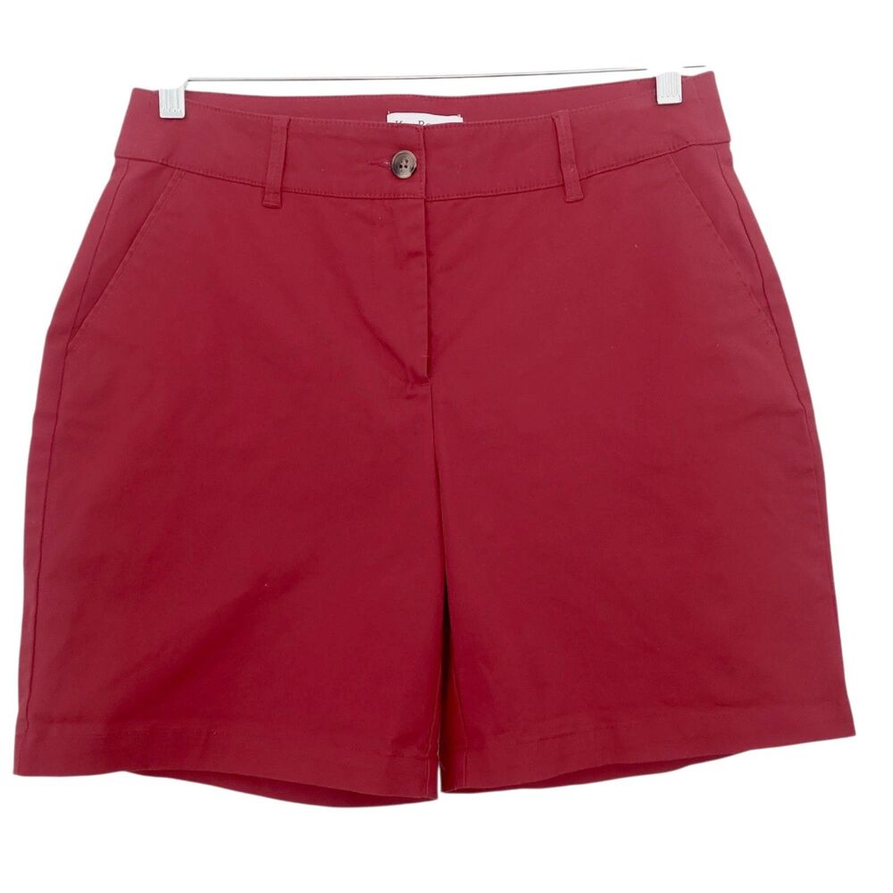 Kim Rogers Chino Shorts Red Cotton Spandex Size 10